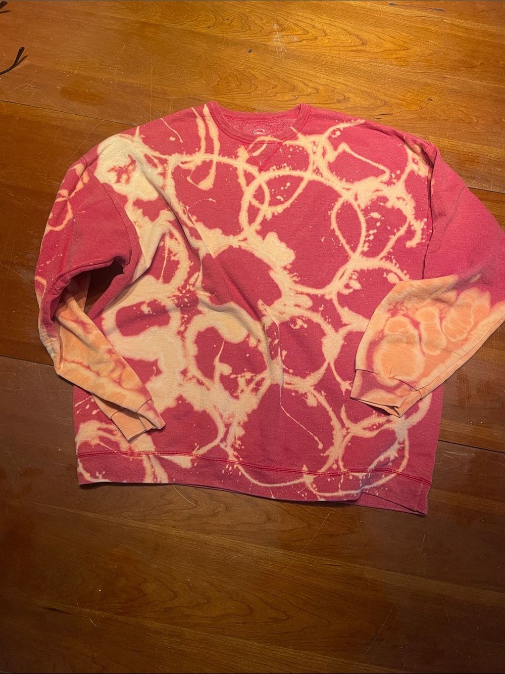 Tie-Dye Pink & Cream Crewneck Sweatshirt